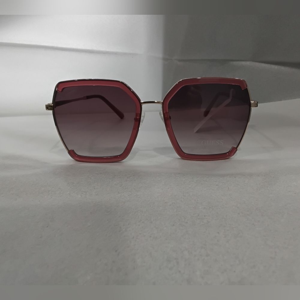 Guess Pink Gradient Oversized Hexagon Sunglasses